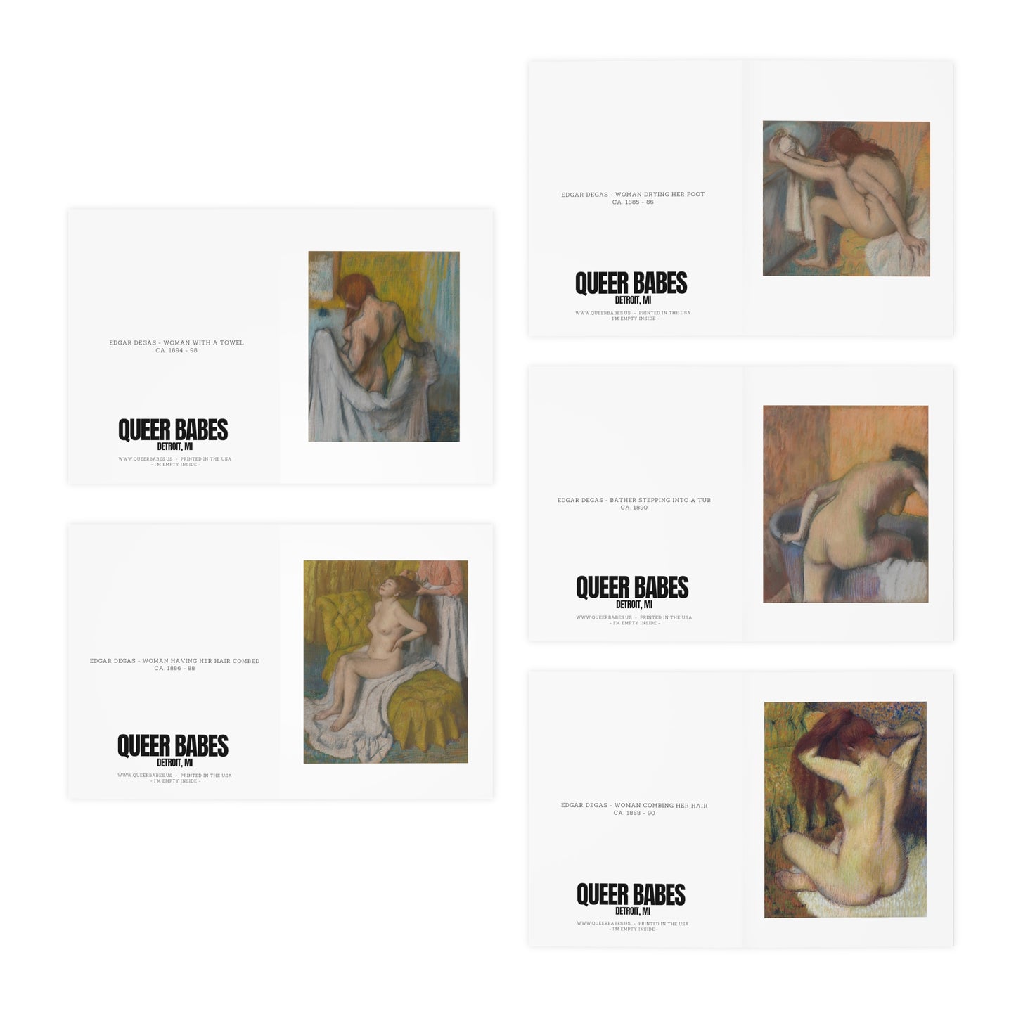 Painted Ladies of Edgar Degas - Blank Greeting Cards (5-Pack)